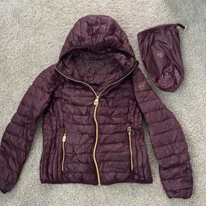 Michael Kors packable hooded puffer coat